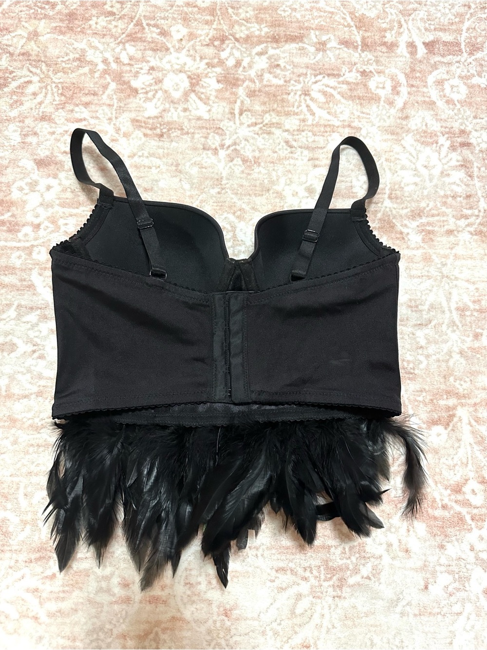 Vintage BEBE ✨Crystal & Feather Corset Top - Picture 7 of 11